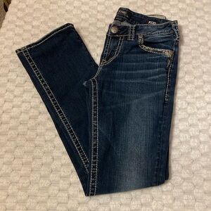 Silver Jeans Aiko Mid Slim Dark Blue Boot Cut Jeans